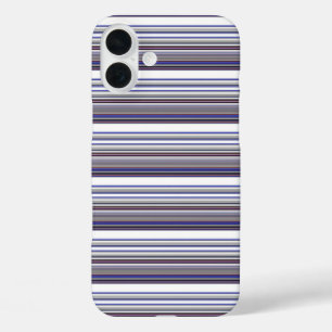 Cute moderne grijsblauwe strepen iPhone 16 plus hoesje