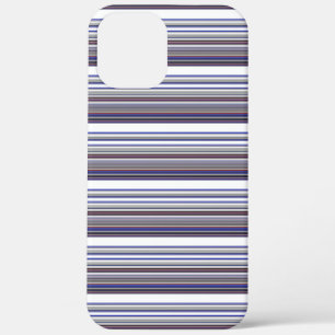 Cute moderne grijze blauwe strepen iPhone 12 pro max hoesje