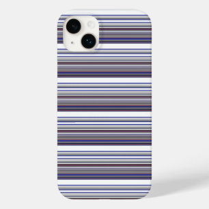 Cute moderne grijze blauwe strepen Case-Mate iPhone 14 plus hoesje