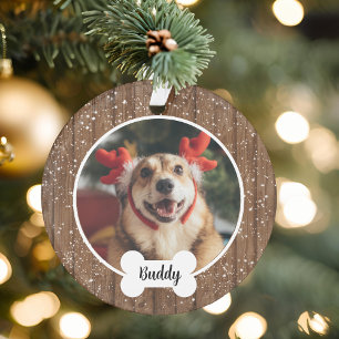 Cute Moderne Houten Hond Bot Kerst Ornament