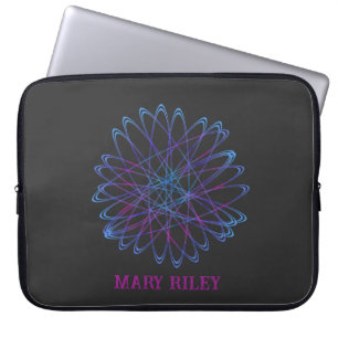 Cute Moderne Jouw naam kleurrijke laptophoes Laptop Sleeve