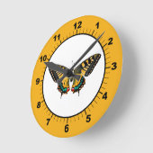 Cute Moderne Photography Butterfly Yellow Ronde Klok (Hoek)