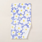 Cute Moderne Retro Daisy Bleu (Serviette à main)