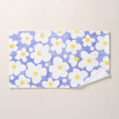 Cute Moderne Retro Daisy Bleu (Serviette à main)