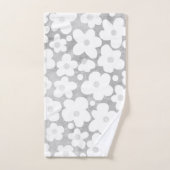 Cute Moderne Retro Daisy Gris (Serviette à main)