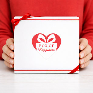 Cute & moderne rode en witte hartsticker hart sticker
