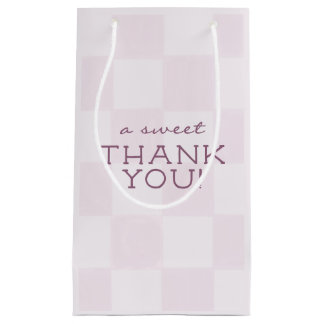 Cute Moderne Roze Geruite Baby Shower Klein Cadeauzakje