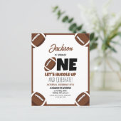 Cute moderne voetbal budget 1e verjaardagsuitnodig (Staand voorkant)