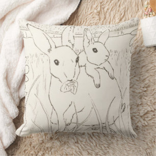 Cute Moeder Baby Bunny Rabbits Kussen