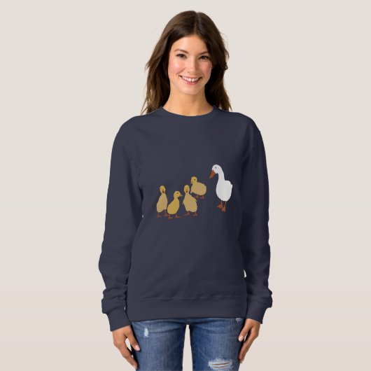 Cute Moeder Duck & Baby Ducklings Trui (Voorkant volledig)