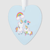 Cute Moeder en Baby Unicorns Magisch Thema Ornament (voorkant)