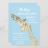 Cute Moeder Giraffe Safari Boho Animals Blue Kaart (Voorkant / Achterkant)