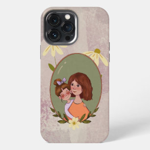 Cute Moeder & Kind Illustratie Hoesje iPhone 13 Pro Max Hoesje