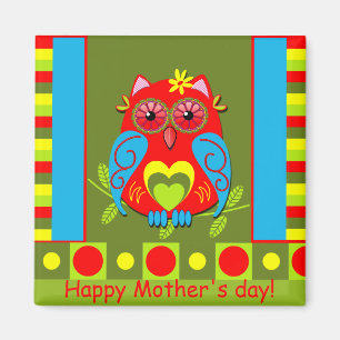Cute Moederdag magnet met Owl Magneet