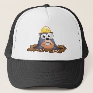 Cute Mole Digging Cartoon Trucker Pet