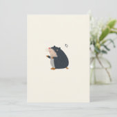 Cute Mole Greeting Card – Invitation Card Kaart (Staand voorkant)