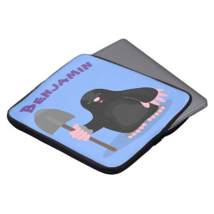 Cute-mole met cartoon voor schop laptop sleeve