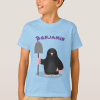 Cute-mole met cartoon voor schop