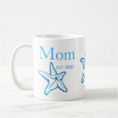 Cute Mom Blue Starfish Beachy Coffee Mug (Gauche)