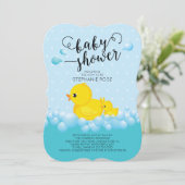 Cute Mom Duck & Baby shower Invitation (Debout devant)