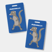 Cute mongoose cartoon illustratie badge (Voor- en achterkant)