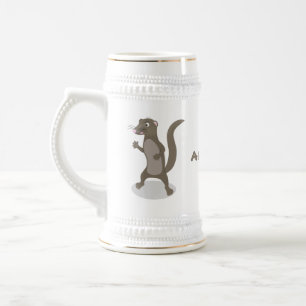 Cute mongoose cartoon illustratie bierpul