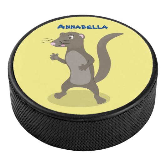 Cute mongoose cartoon illustratie hockey puck (3/4)