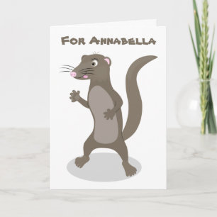 Cute mongoose cartoon illustratie kaart