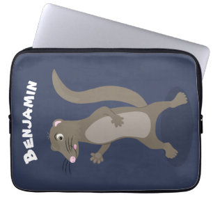 Cute mongoose cartoon illustratie laptop sleeve