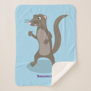 Cute mongoose cartoon illustratie sherpa deken