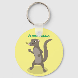 Cute mongoose cartoon illustratie sleutelhanger