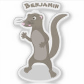 Cute mongoose cartoon illustratie sticker (Voorkant)