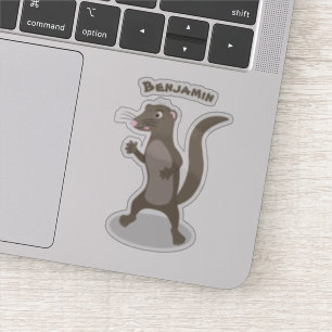Cute mongoose cartoon illustratie sticker