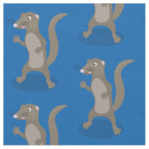 Cute mongoose cartoon illustratie stof