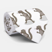 Cute mongoose cartoon illustratie stropdas (Opgerold)