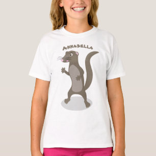 Cute mongoose cartoon illustratie t-shirt