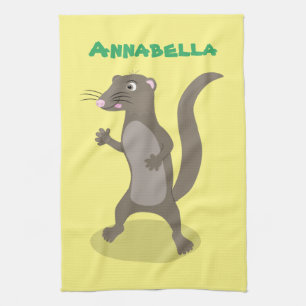 Cute mongoose cartoon illustratie theedoek