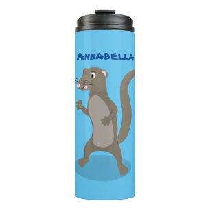 Cute mongoose cartoon illustratie thermosbeker