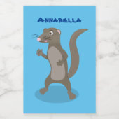 Cute mongoose cartoon illustratie voedselcontainer etiket (Enkel label)