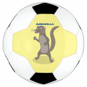Cute mongoose cartoon illustratie voetbal