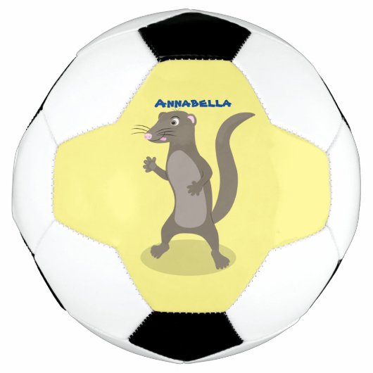 Cute mongoose cartoon illustratie voetbal (Voorkant)