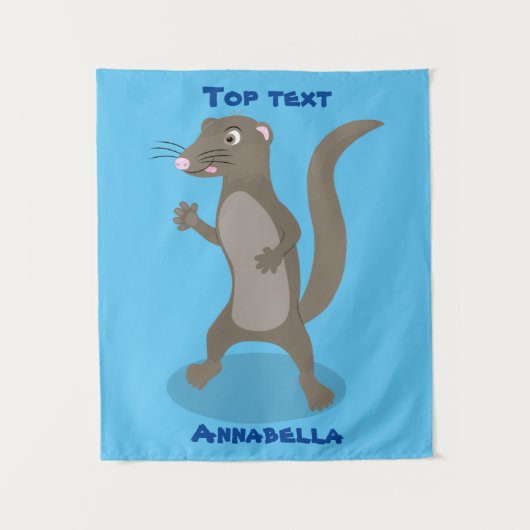Cute mongoose cartoon illustratie wandkleed (Voorkant)