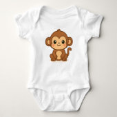 Cute Monkey Baby Bodysuit (Voorkant)