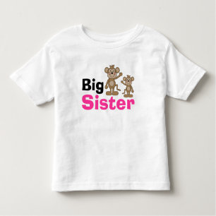 Cute Monkey Big Sister Kinder Shirts