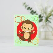 Cute Monkey Briefkaart (Staand voorkant)