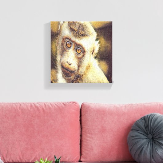 Cute monkey canvas afdruk (Insitu (Woonkamer))