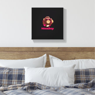 Cute Monkey Canvas Afdruk