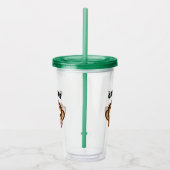 Cute monkey cartoon custom kid's name acryl drinkbeker (Rechts)