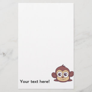 Cute monkey clipart briefpapier