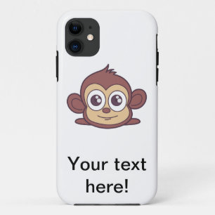 Cute monkey clipart iPhone 11 hoesje
